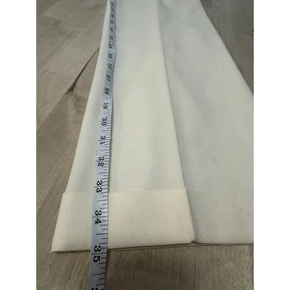 Ralph Lauren Black Label Made In USA Women’s Wool Cream Wide Leg Trouser Pants